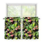 Tropical Hawaiian Parrot Pattern Print Tier Curtains
