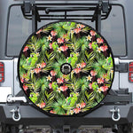 Tropical Hawaiian Parrot Pattern Print Tire Cover With Camera Hole