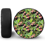 Tropical Hawaiian Parrot Pattern Print Tire Cover With Camera Hole