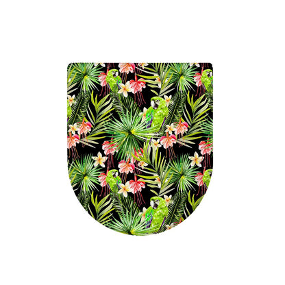 Tropical Hawaiian Parrot Pattern Print Toilet Lid Cover