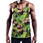 Tropical Hawaiian Parrot Pattern Print Training Tank Top