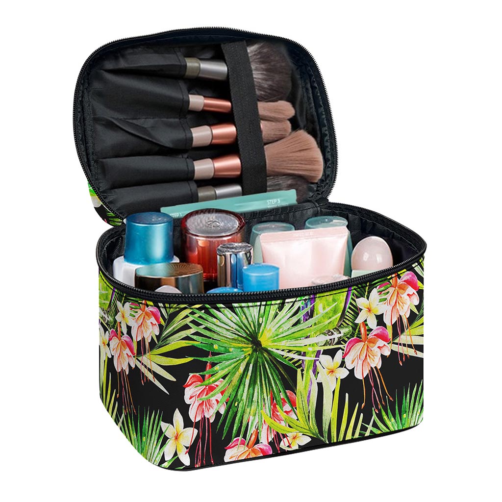 Tropical Hawaiian Parrot Pattern Print Travel Makeup Bag