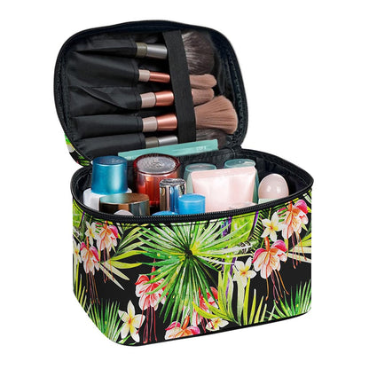 Tropical Hawaiian Parrot Pattern Print Travel Makeup Bag