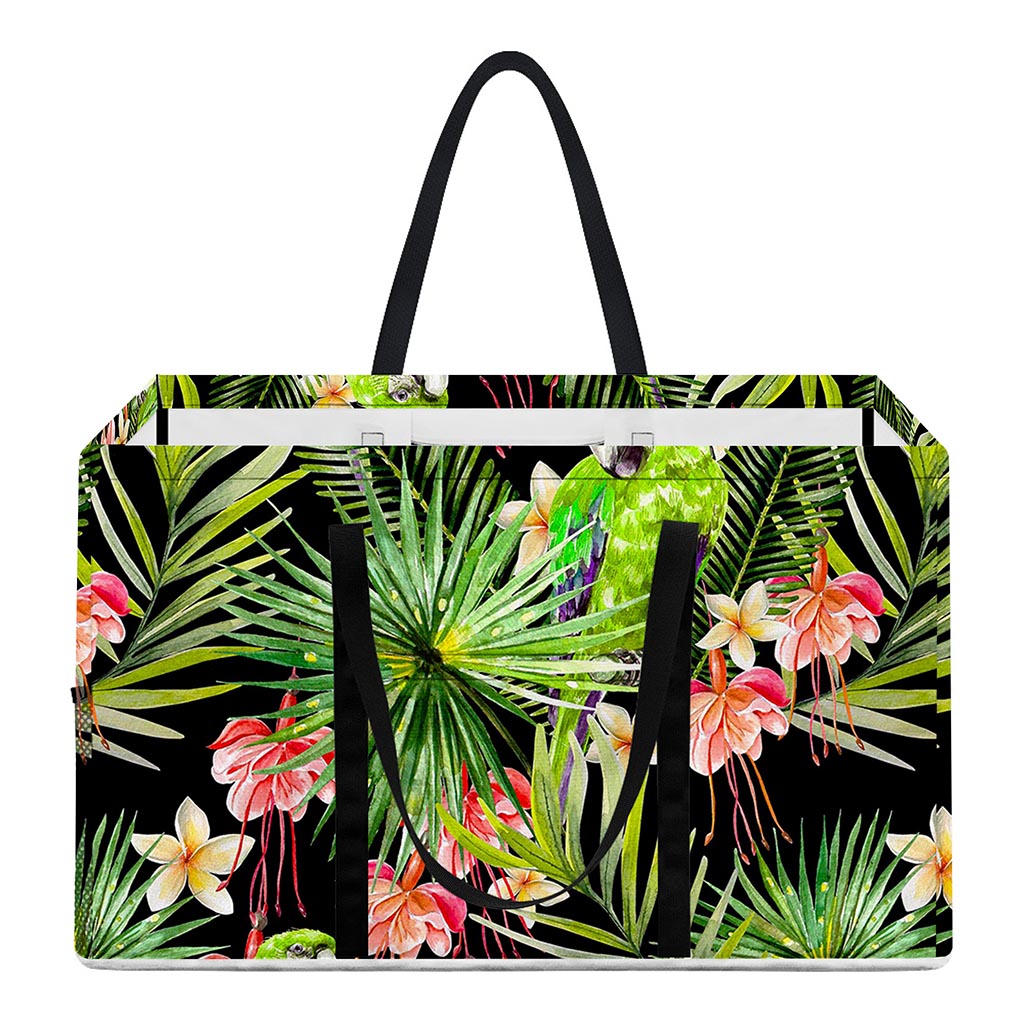 Tropical Hawaiian Parrot Pattern Print Utility Tote Bag
