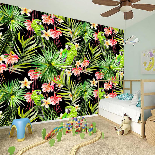 Tropical Hawaiian Parrot Pattern Print Wall Sticker