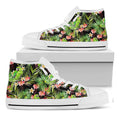 Tropical Hawaiian Parrot Pattern Print White High Top Sneakers