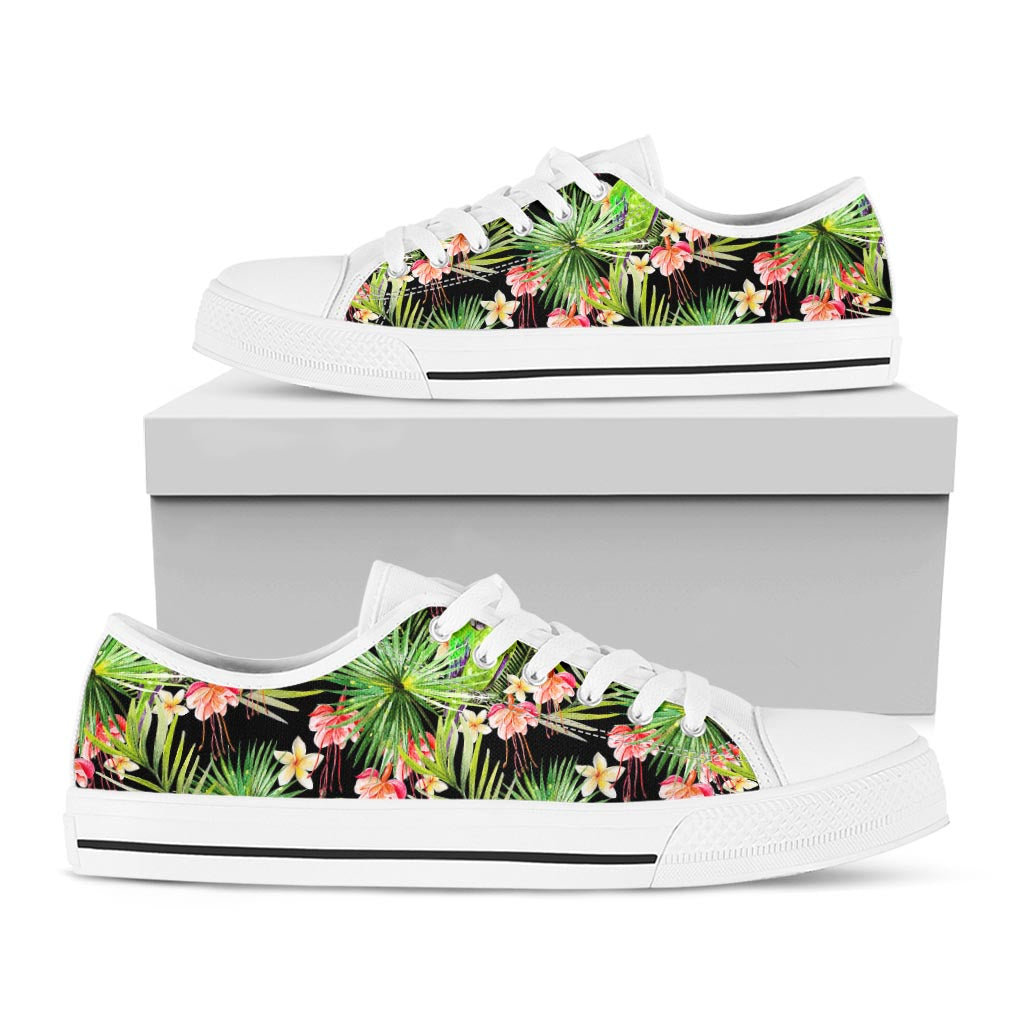Tropical Hawaiian Parrot Pattern Print White Low Top Sneakers