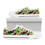 Tropical Hawaiian Parrot Pattern Print White Low Top Sneakers