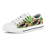 Tropical Hawaiian Parrot Pattern Print White Low Top Sneakers