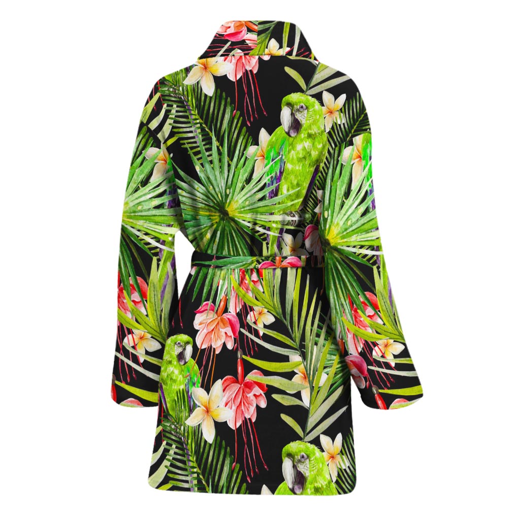 Tropical Hawaiian Parrot Pattern Print Women's Bathrobe