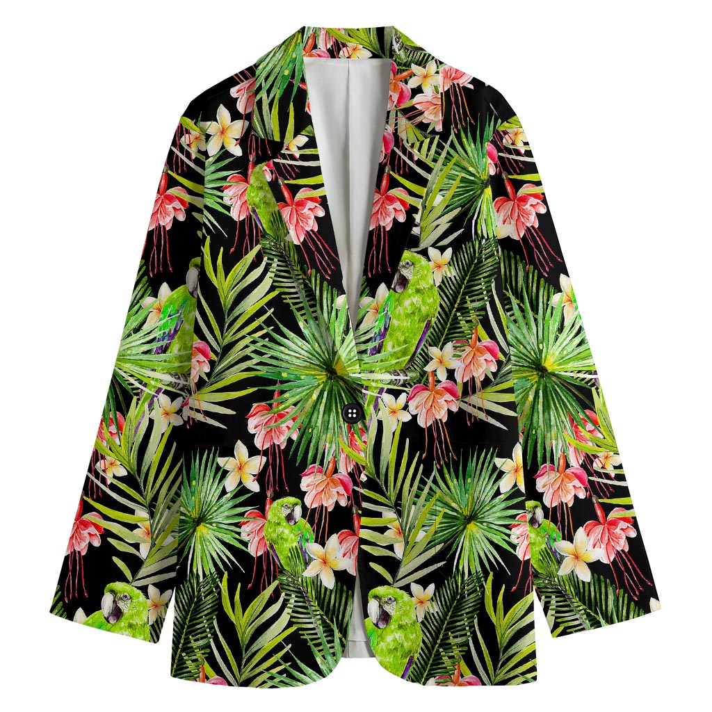Tropical Hawaiian Parrot Pattern Print Women's Blazer