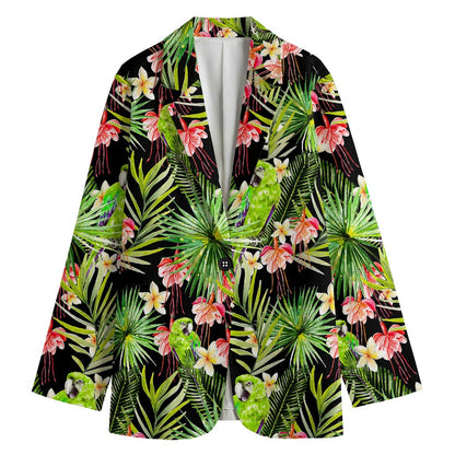 Tropical Hawaiian Parrot Pattern Print Women's Blazer