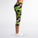 Tropical Hawaiian Parrot Pattern Print Women's Capri Leggings