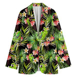 Tropical Hawaiian Parrot Pattern Print Women's Cotton Blazer