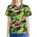 Tropical Hawaiian Parrot Pattern Print Women's Polo Shirt