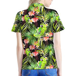 Tropical Hawaiian Parrot Pattern Print Women's Polo Shirt