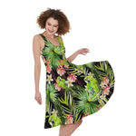 Tropical Hawaiian Parrot Pattern Print Women's Sleeveless Dress