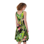 Tropical Hawaiian Parrot Pattern Print Women's Sleeveless Dress