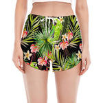 Tropical Hawaiian Parrot Pattern Print Women's Split Running Shorts