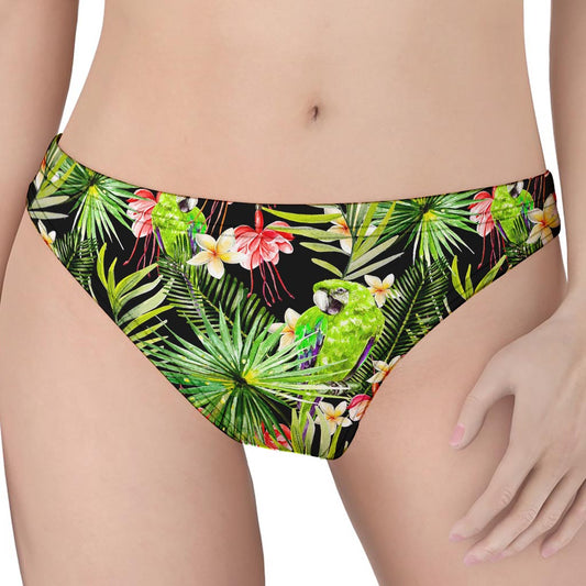 Tropical Hawaiian Parrot Pattern Print Women's Thong