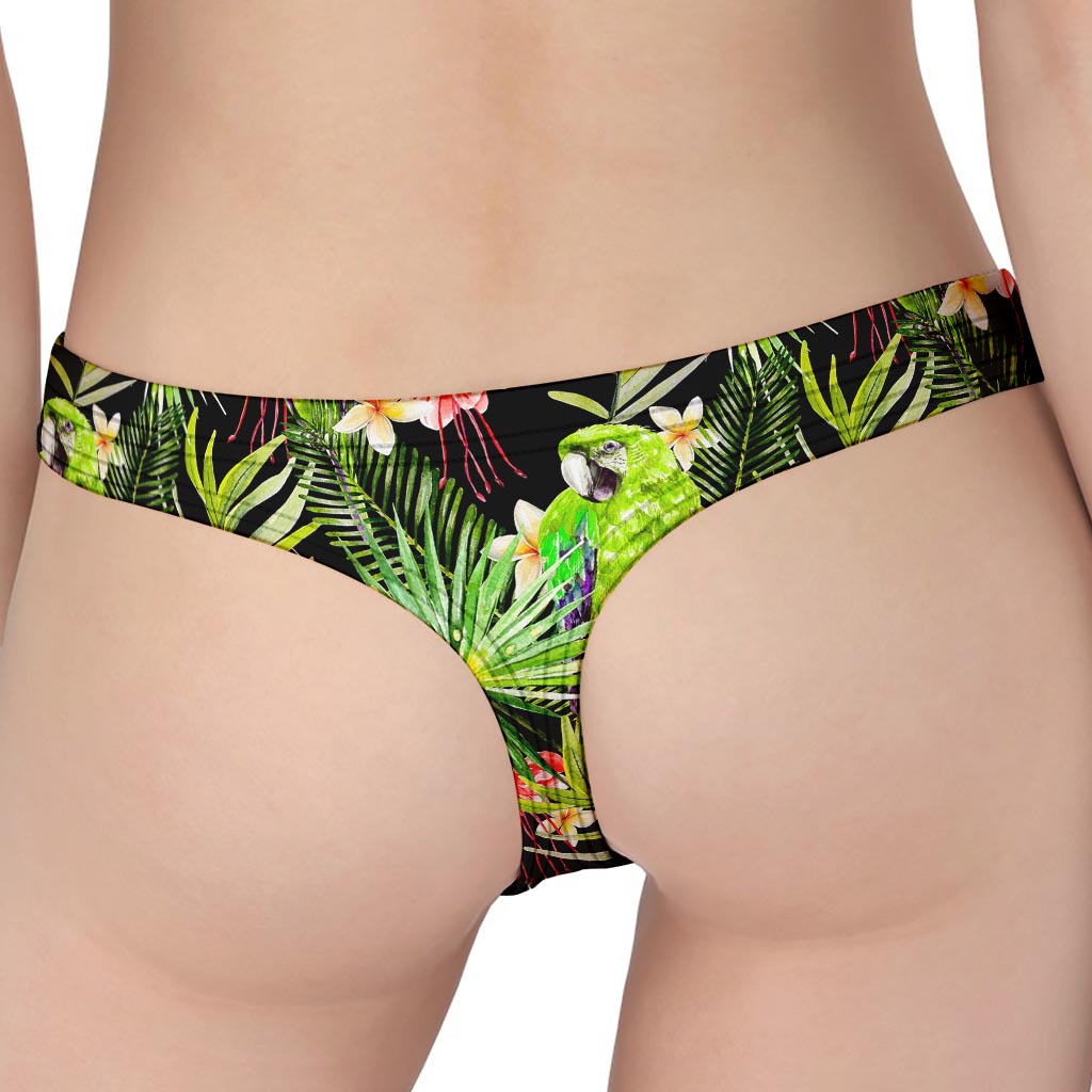 Tropical Hawaiian Parrot Pattern Print Women's Thong