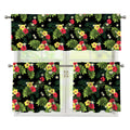 Tropical Hibiscus Aloha Pattern Print 3 Piece Kitchen Curtains