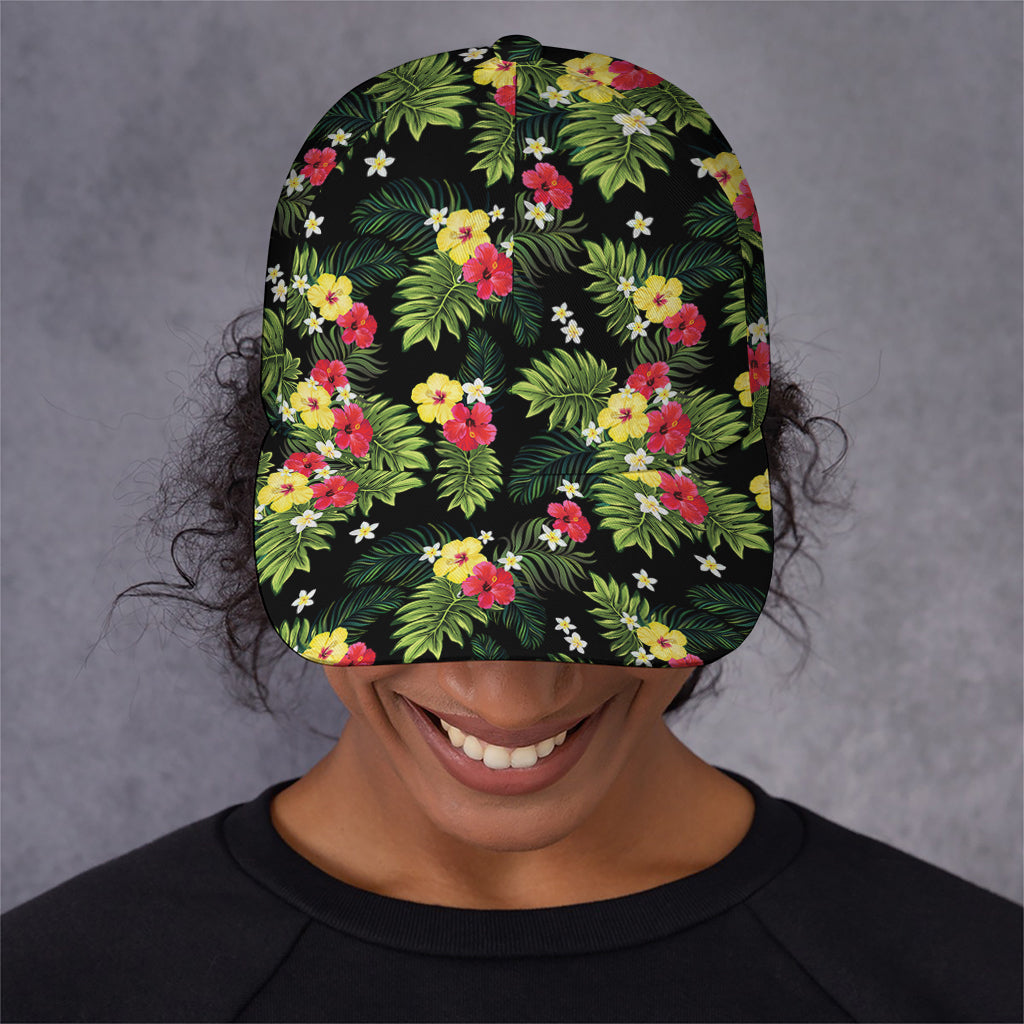 Tropical Hibiscus Aloha Pattern Print Baseball Cap