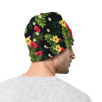 Tropical Hibiscus Aloha Pattern Print Beanie