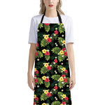 Tropical Hibiscus Aloha Pattern Print Bib Apron With Pocket