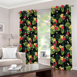 Tropical Hibiscus Aloha Pattern Print Blackout Grommet Curtains