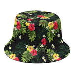 Tropical Hibiscus Aloha Pattern Print Bucket Hat