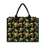 Tropical Hibiscus Aloha Pattern Print Canvas Tote Bag