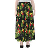 Tropical Hibiscus Aloha Pattern Print Chiffon Maxi Skirt