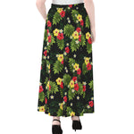 Tropical Hibiscus Aloha Pattern Print Chiffon Maxi Skirt