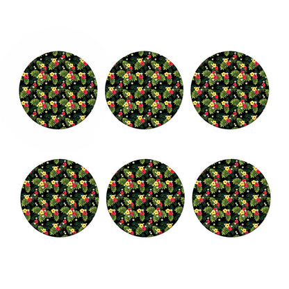 Tropical Hibiscus Aloha Pattern Print Coaster Set