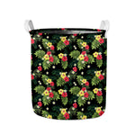 Tropical Hibiscus Aloha Pattern Print Collapsible Laundry Basket