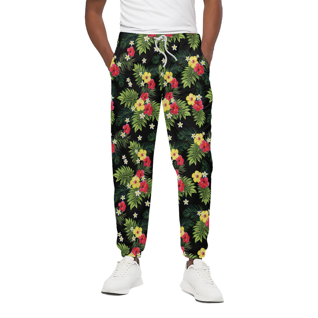 Tropical Hibiscus Aloha Pattern Print Cotton Pants