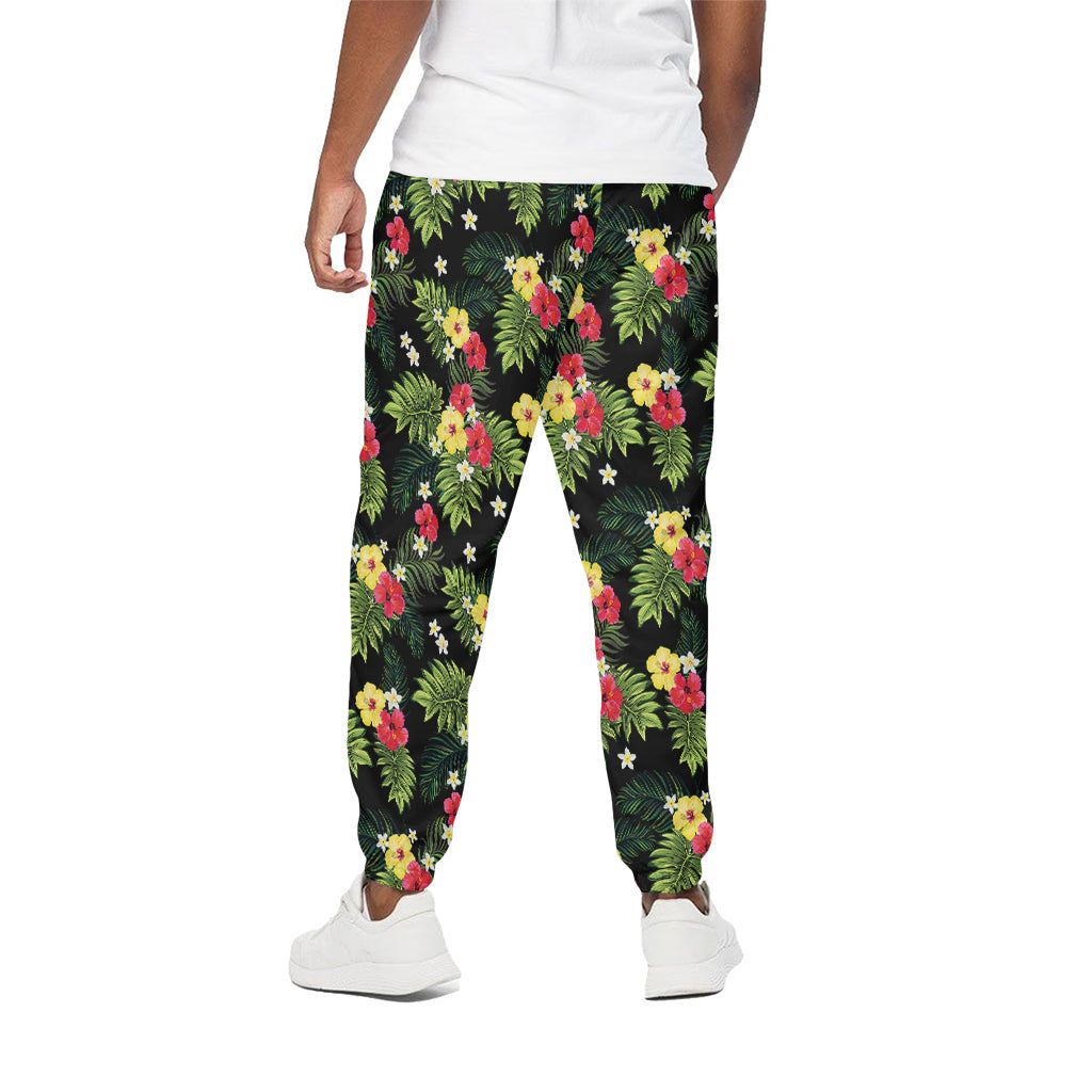 Tropical Hibiscus Aloha Pattern Print Cotton Pants