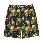 Tropical Hibiscus Aloha Pattern Print Cotton Shorts