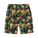 Tropical Hibiscus Aloha Pattern Print Cotton Shorts