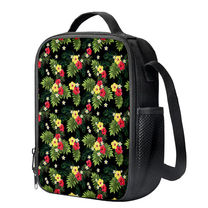 Tropical Hibiscus Aloha Pattern Print Crossbody Lunch Bag