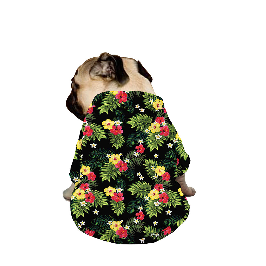 Tropical Hibiscus Aloha Pattern Print Dog Zip Up Jacket