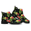 Tropical Hibiscus Aloha Pattern Print Flat Ankle Boots