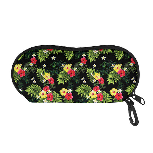 Tropical Hibiscus Aloha Pattern Print Glasses Case