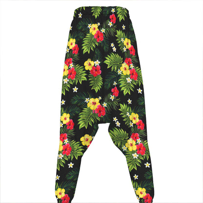 Tropical Hibiscus Aloha Pattern Print Hammer Pants