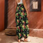 Tropical Hibiscus Aloha Pattern Print Harem Pants