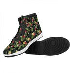 Tropical Hibiscus Aloha Pattern Print High Top Leather Sneakers