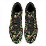 Tropical Hibiscus Aloha Pattern Print High Top Leather Sneakers