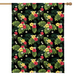 Tropical Hibiscus Aloha Pattern Print House Flag