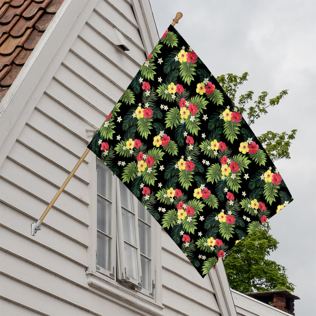 Tropical Hibiscus Aloha Pattern Print House Flag